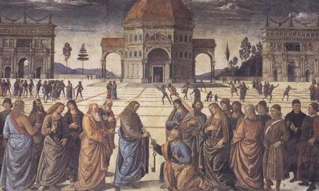 Sandro Botticelli Pietro Perugino,Consigning the Keys Spain oil painting art